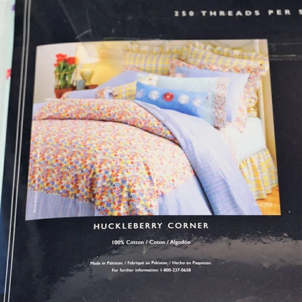 Vintage Tommy Hilfiger Full Flat Sheet Huckleberry Corner Floral Cottagecore NOS